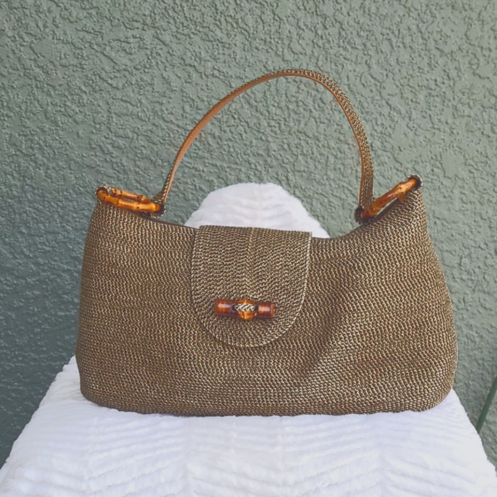 Eric Javits woven zip shoulder bag